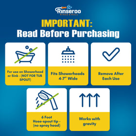Rinseroo handheld rinse tool in action for flexible cleaning.