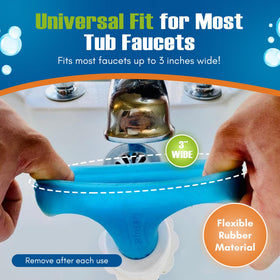 Rinseroo pet bath rinse showing portable design for tub rinsing.