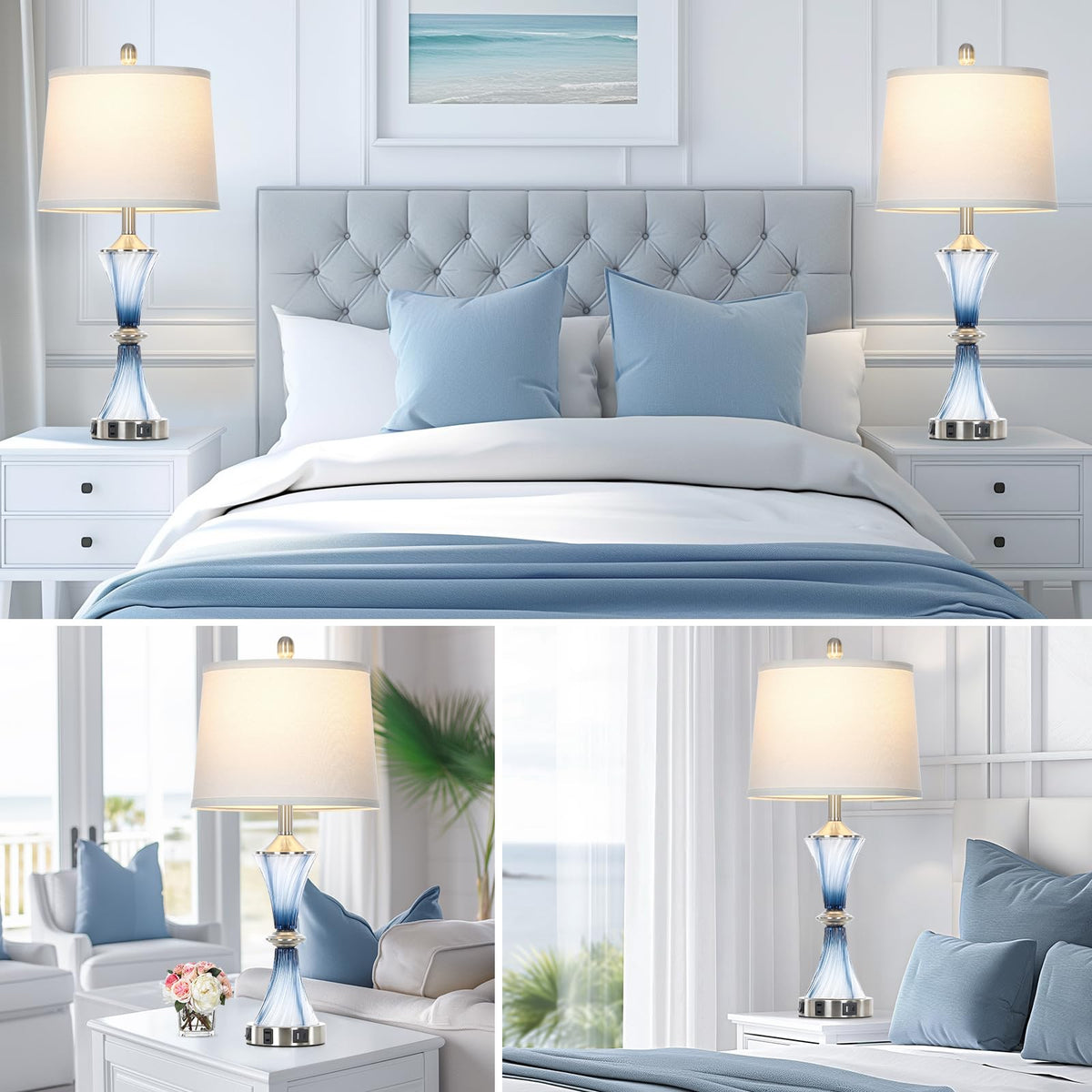 Rinweey built-in outlet and USB ports support bedside gadget charging.