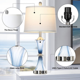 Rinweey coastal modern bedroom lamps add chic, practical lighting.