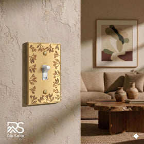 Rio Salto gold brushed-brass metal wall plate provides a warm, premium finish