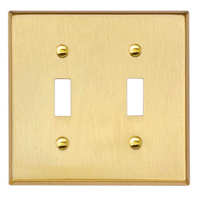 Rio Salto BRASS 2-gang switch cover with brushed finish for a timeless upgrade