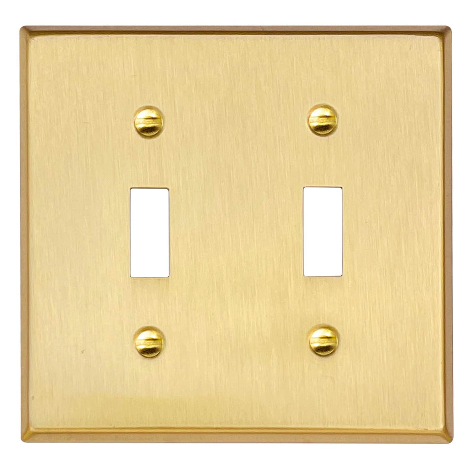 Rio Salto BRASS 2-gang switch cover with brushed finish for a timeless upgrade