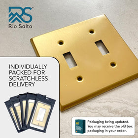 Detail of the plate edge on a Rio Salto brass wall plate