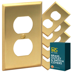 Rio Salto BRASS outlet cover with brushed finish adds premium room aesthetics