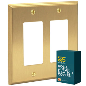 Rio Salto brass rocker plate for double rocker 2-gang offers a refined, durable finish.
