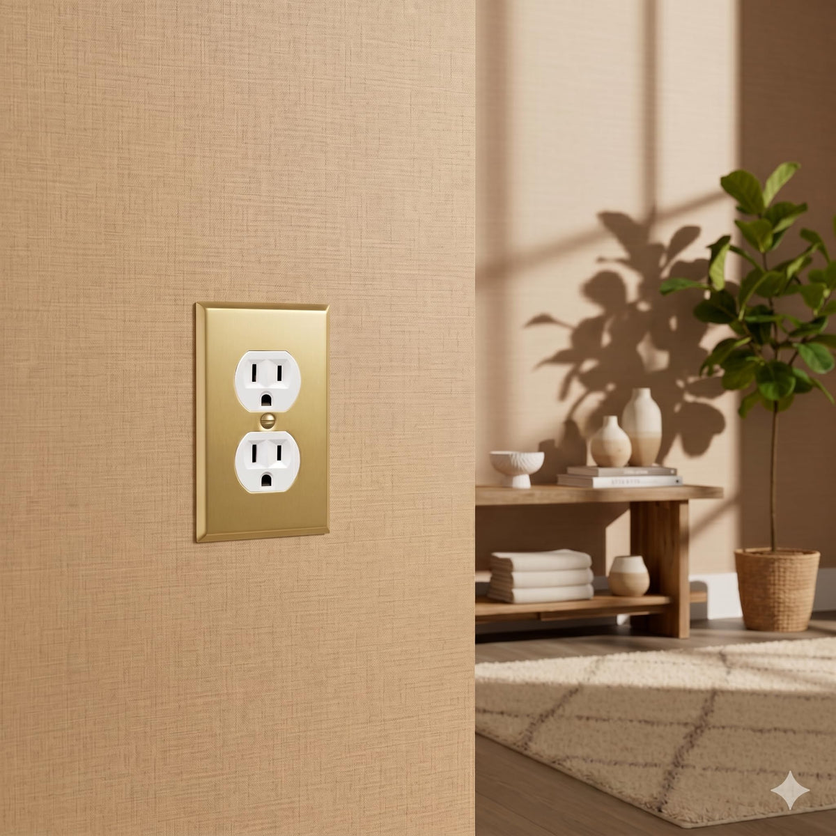 Five-pack BRASS wall plates in standard size for cohesive updates