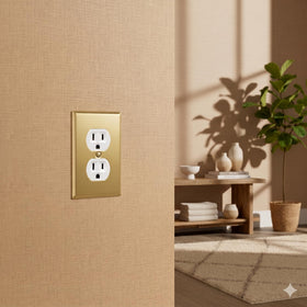 Five-pack BRASS wall plates in standard size for cohesive updates
