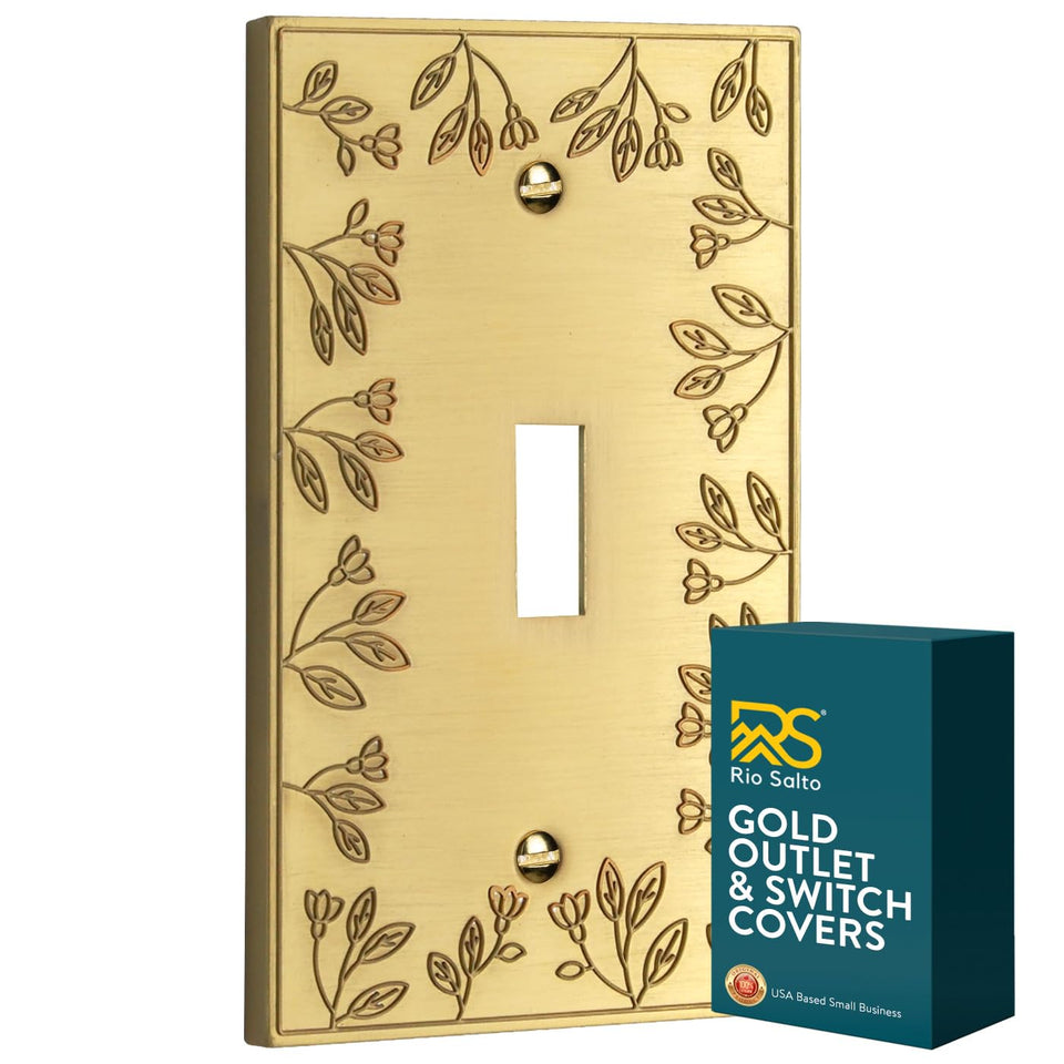 Rio Salto floral collection gold toggle cover for stylish 1-gang wall upgrade