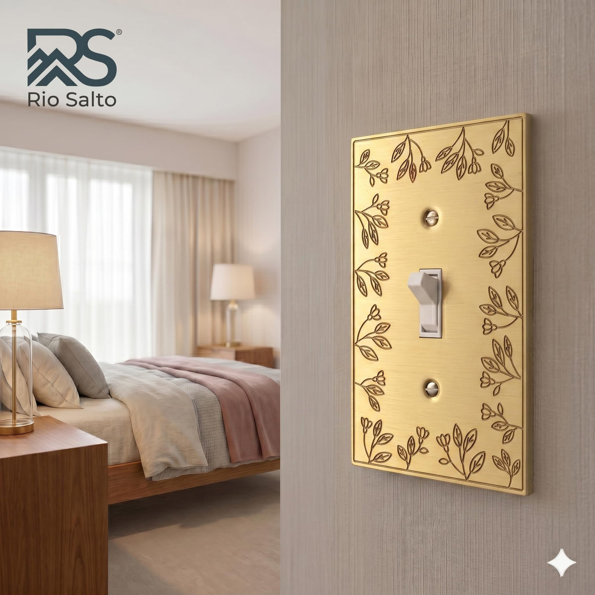 Rio Salto floral pattern wall plate adds subtle texture and elegance