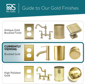Kitchen area enhanced by brushed brass Laurel wall plate