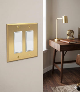Rio Salto midsize wall plate measures 5.00 by 4.94 inches for broader coverage.
