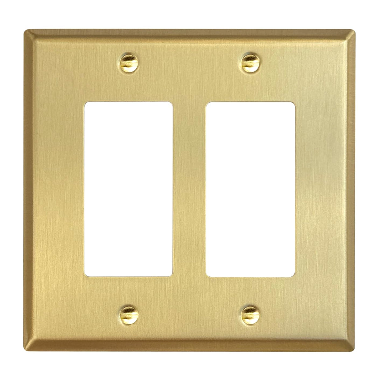 Rio Salto Signature brass wall plate 2-gang midsize enhances rooms with durable real brass.