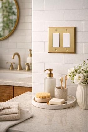 Rio Salto 2-gang midsize wall plate for kitchens offers cohesive, premium look.