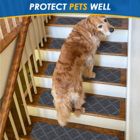 RIOLAND diamond pattern treads update stairs with elegant, modern appeal