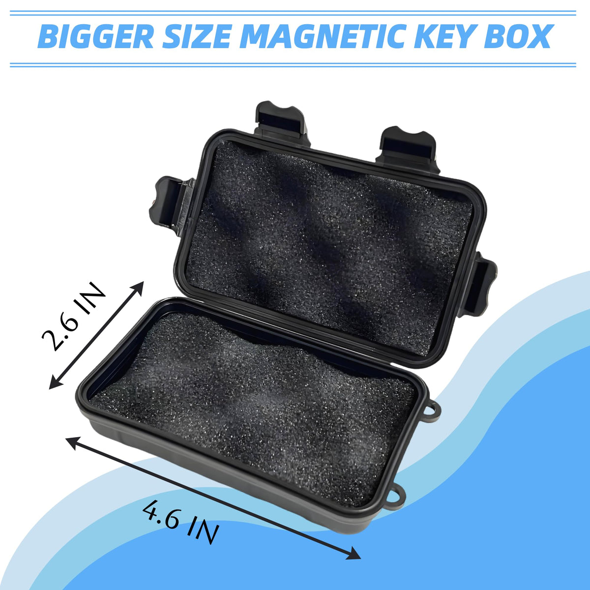 Riomhorry waterproof hide key box under car protects small items from rain and mud.