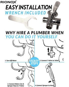 Rionox bidet spray with adjustable pressure control for customized hygiene on demand