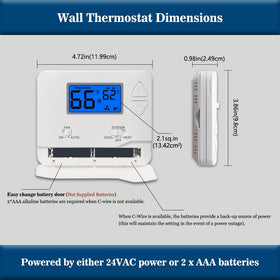 Riseem non-programmable thermostat installation step demonstrating a quick 30-minute setup