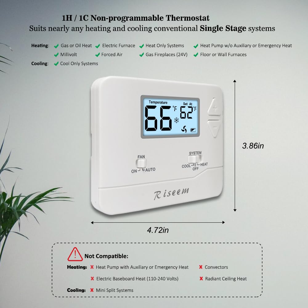 Riseem thermostat backplate with terminal blocks highlights universal compatibility