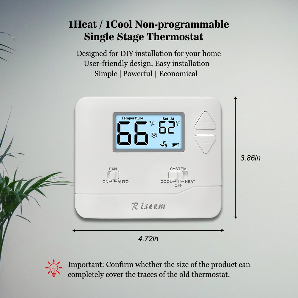 Riseem thermostat side view during installation shows easy DIY setup