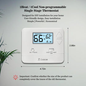 Riseem thermostat side view during installation shows easy DIY setup
