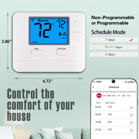 Riseem WiFi thermostat app control view shows convenient smartphone access to scheduling.