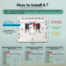Riseem WiFi thermostat installation guide image helps verify compatibility before wiring.