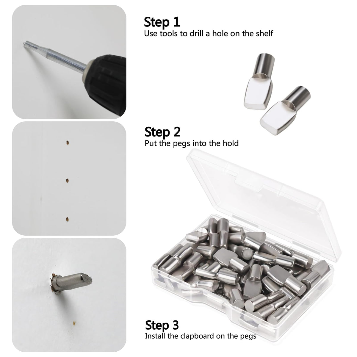 RiseQuintador heavy duty shelf pins strong support for sturdy shelves.