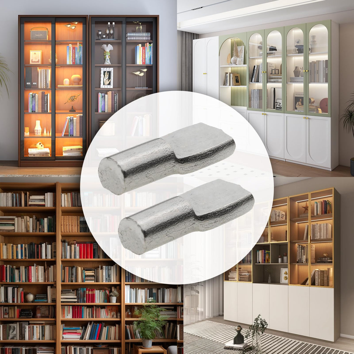 RiseQuintador nickel plated shelf pegs in package for durable replacements.