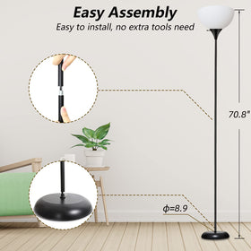 RISLG standing lamp pole, metal frame provides steady support for daily use.
