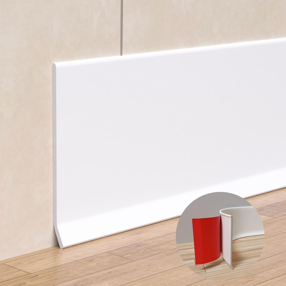 Risunpet baseboard trim 4-inch white wall base with 20 ft length for quick room updates.