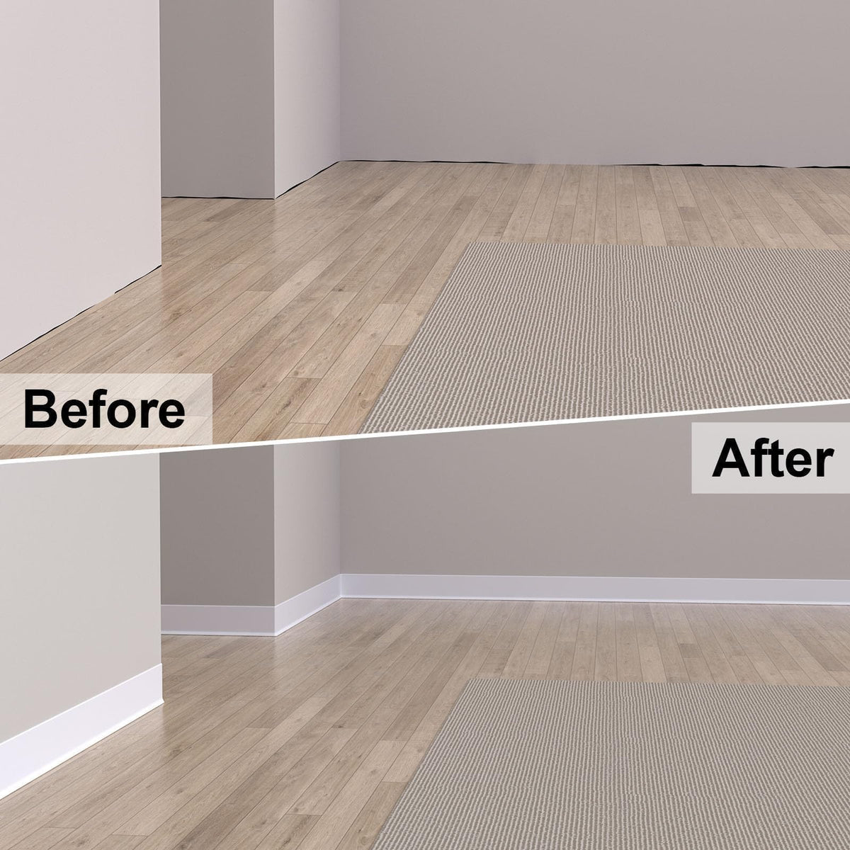 Risunpet baseboard trims available in color options suitable for various decors.