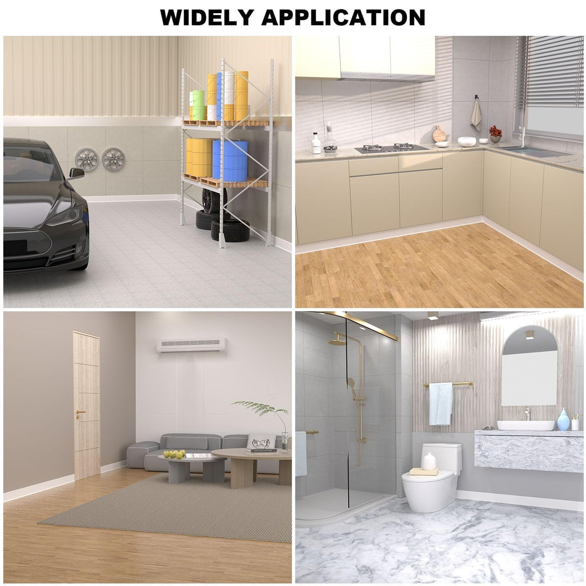 Risunpet adhesive-backed baseboard trim provides reliable grip and easy refresh in offices.