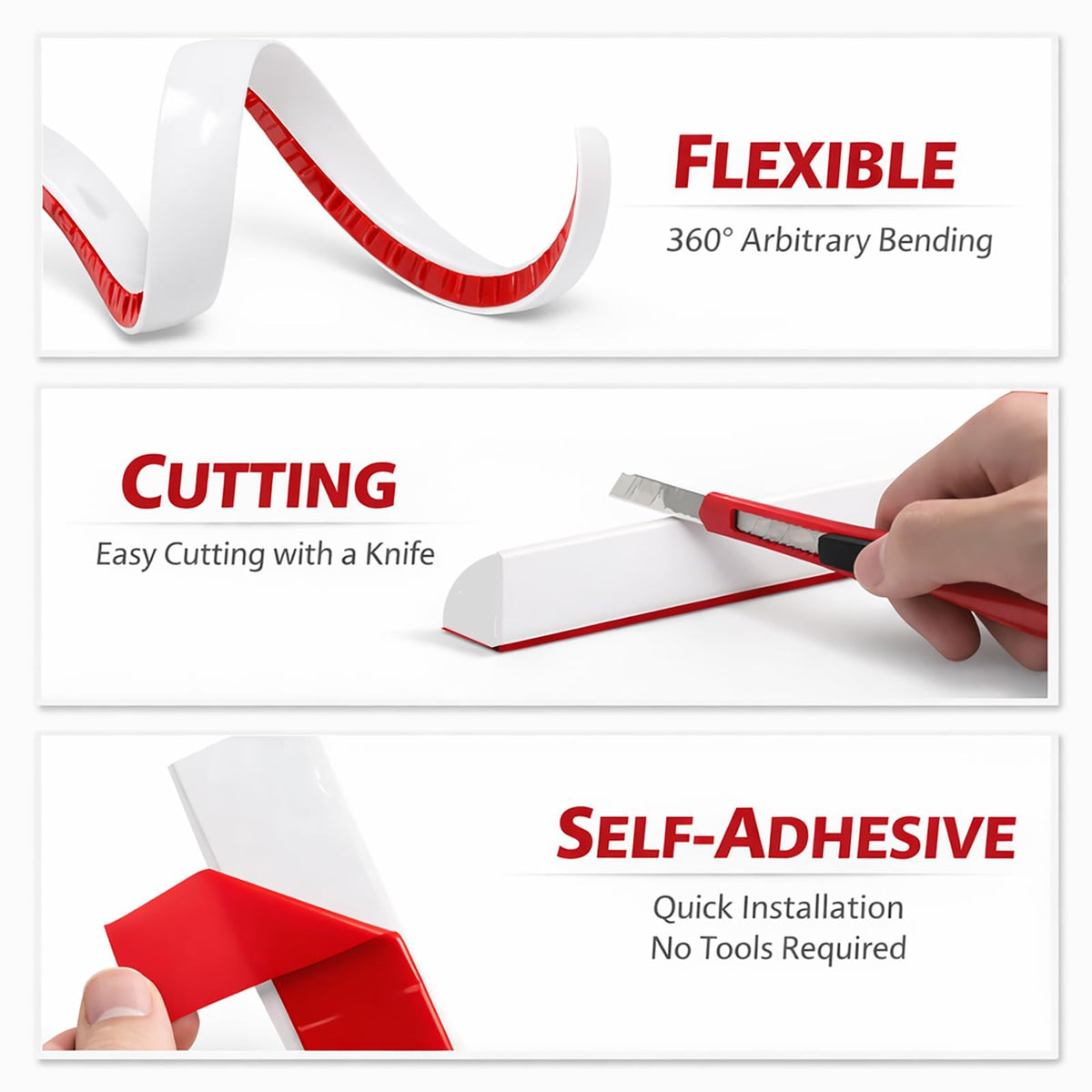 Risunpet seamless-look trim creates a clean edge on window sills and desks.