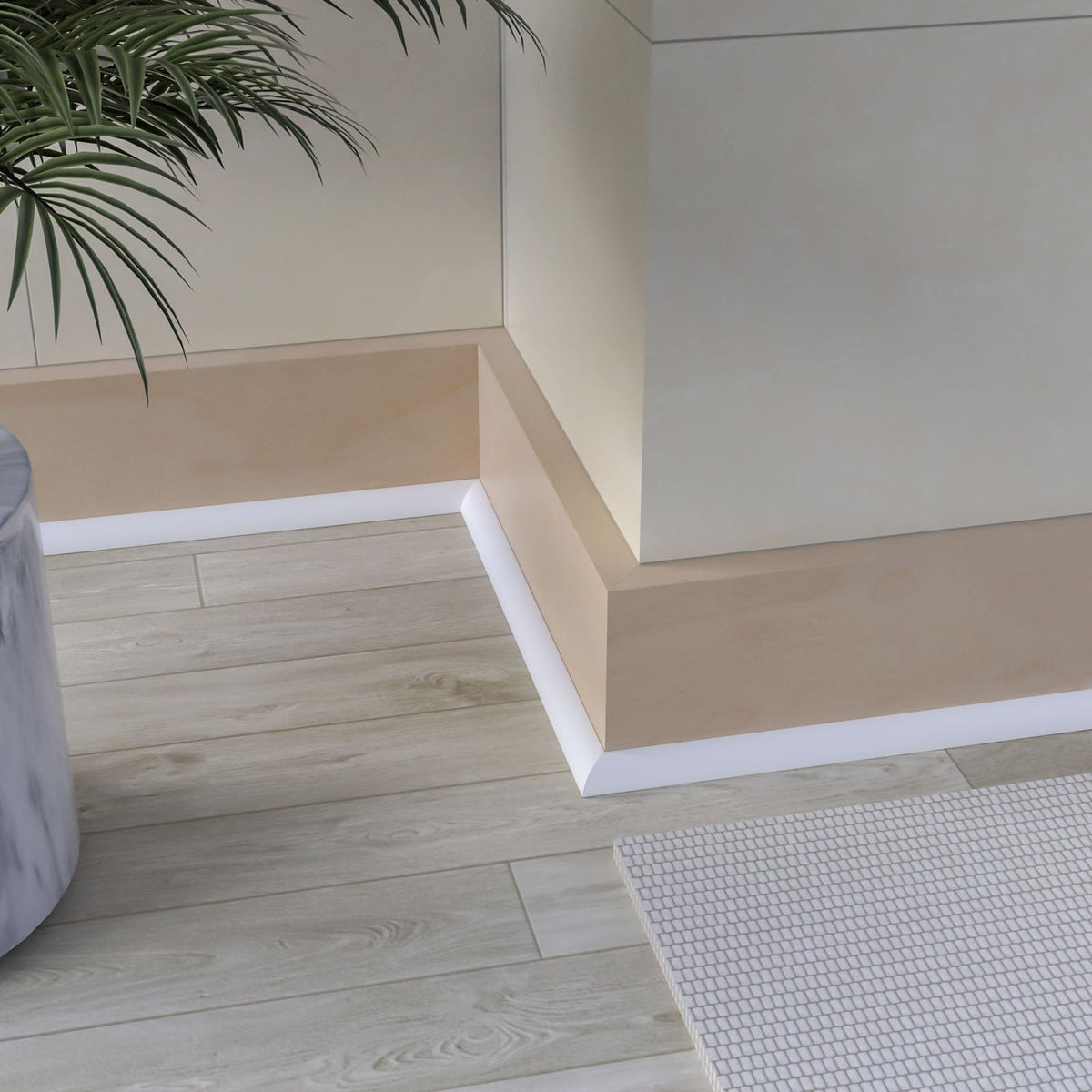 Risunpet peel-and-stick installation with a self-adhesive strip.