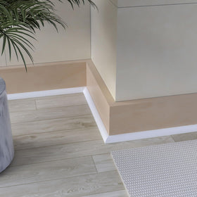 Risunpet rubber trim in a shower area helps prevent water intrusion.