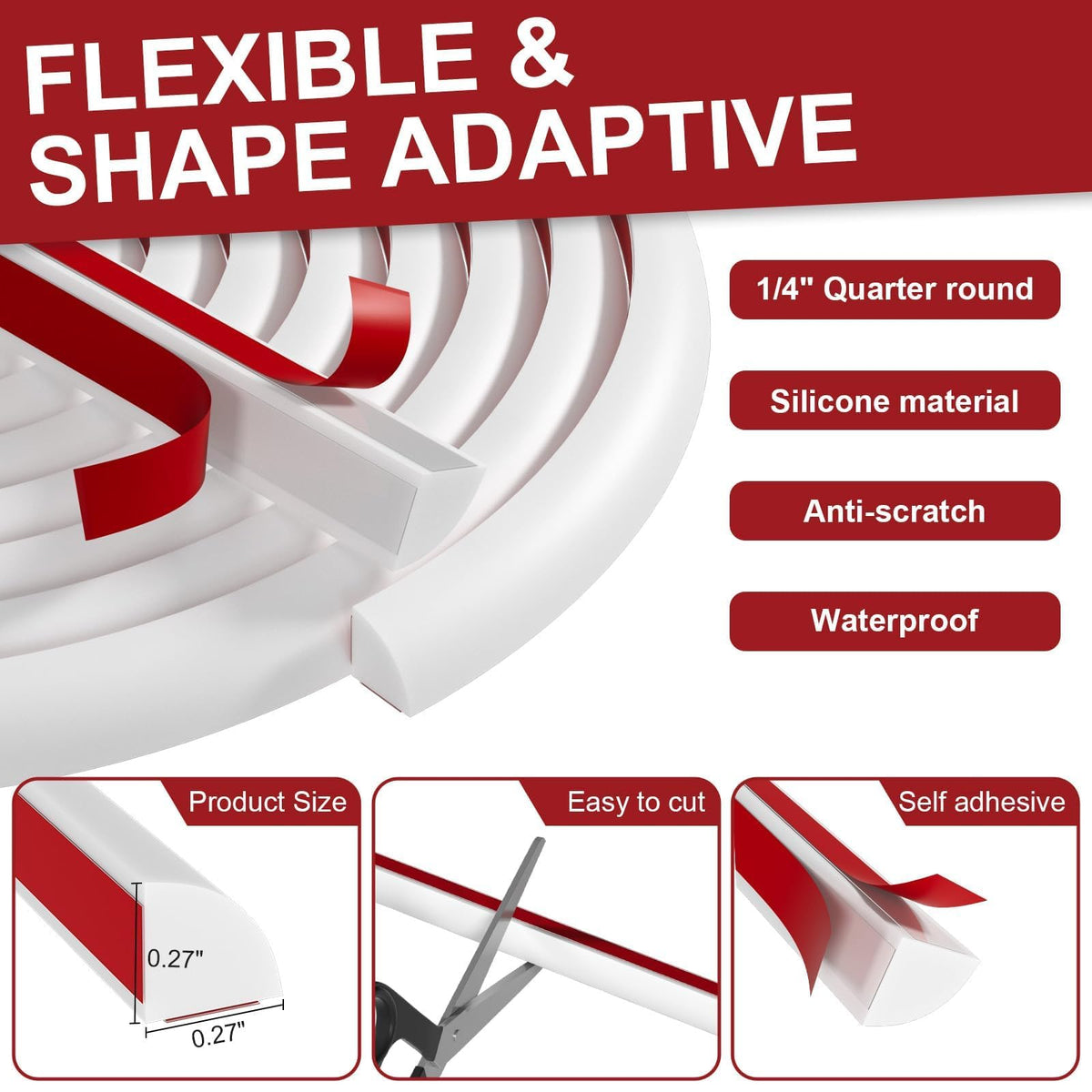 Risunpet versatile edge trim suited for bathrooms, kitchens, and DIY furniture.