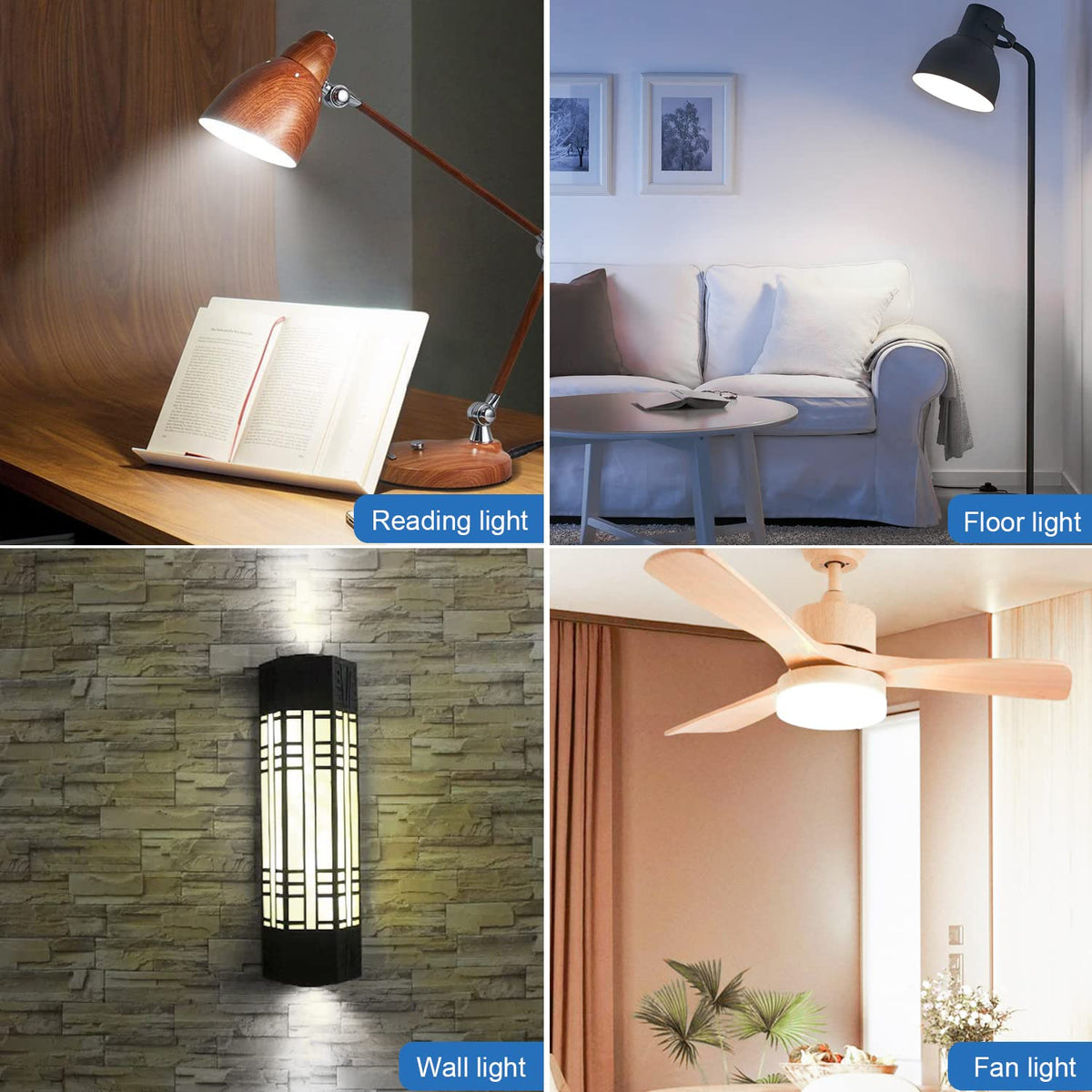 RIUVAO E26/E27 base bulb compatibility for fixtures and lanterns