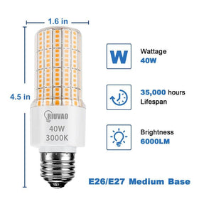 RIUVAO led corn bulb 360-degree beam for uniform interior lighting.