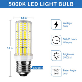 RIUVAO LED corn light bulb side view shows compact, easy retrofit design
