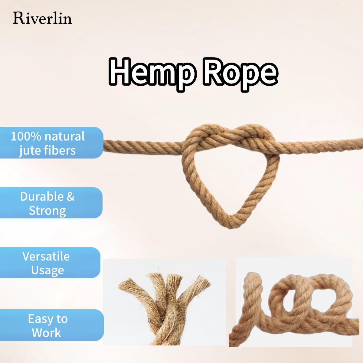 Riverlin jute rope craft-use for indoor décor and DIY projects.