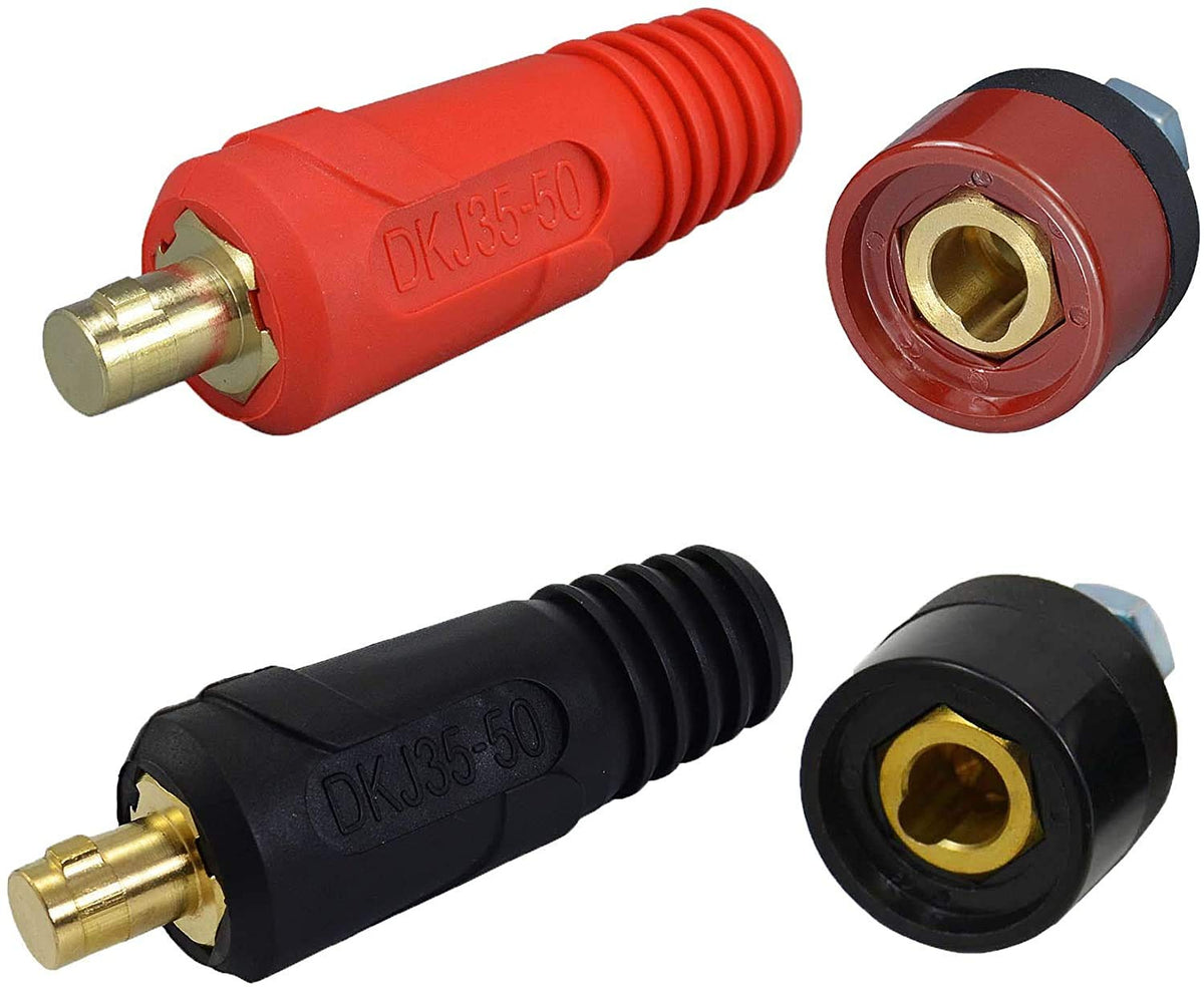 RiverWeld DKJ35-50 plug in black provides a reliable TIG cable connection.