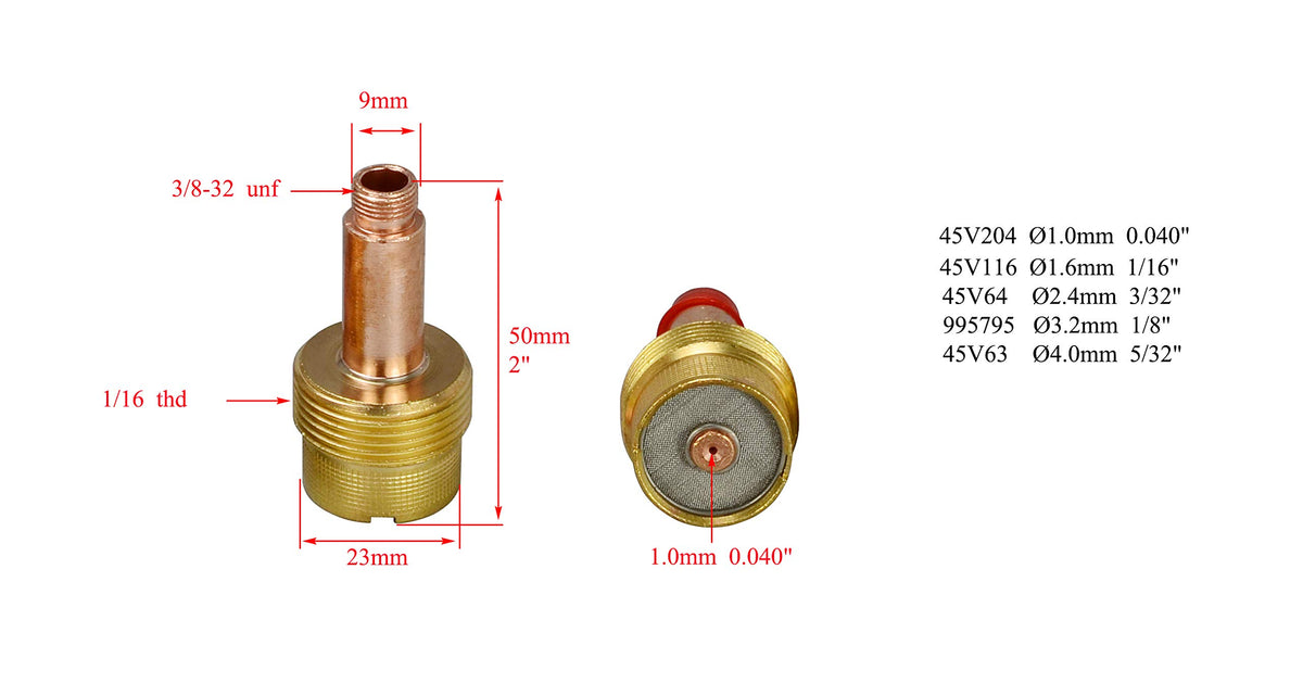 RiverWeld TIG gas lens nozzle 53N88 maintains consistent shielding