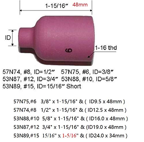 RiverWeld TIG gas lens nozzle 57N74 for uniform gas coverage