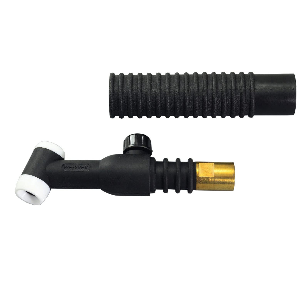 RiverWeld WP-26FV TIG torch head air-cooled design keeps heat under control.