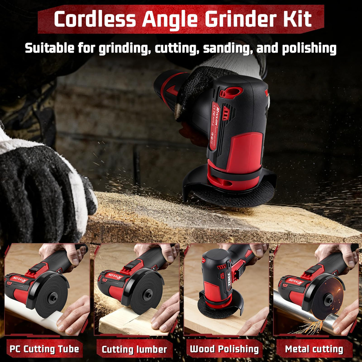Rivlox cordless grinder compact design fits tight spaces during renovation.