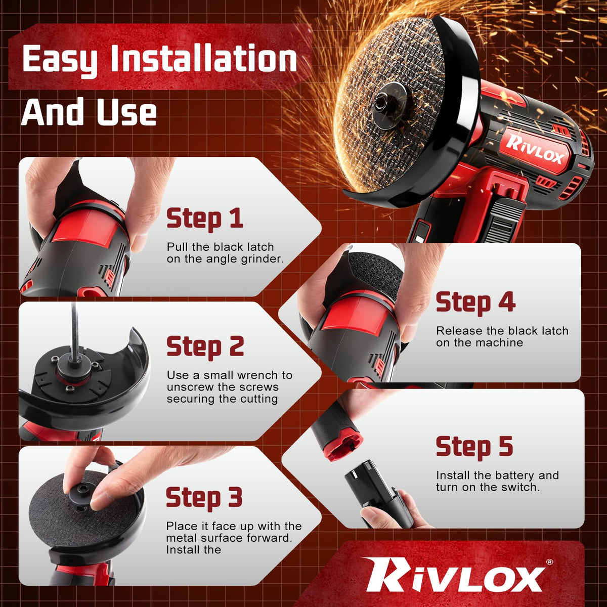 Rivlox ergonomic handle supports comfortable one-handed operation.