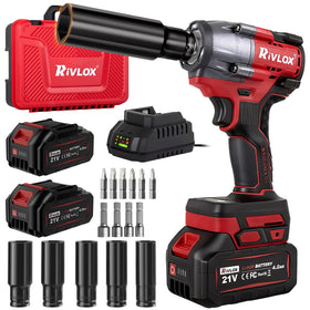 Rivlox cordless impact wrench front view highlighting compact design and torque