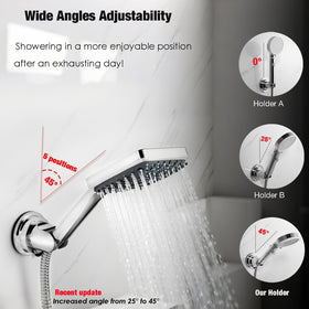 RIVOODS shower head holder in 360-degree rotation enables flexible adjustments.