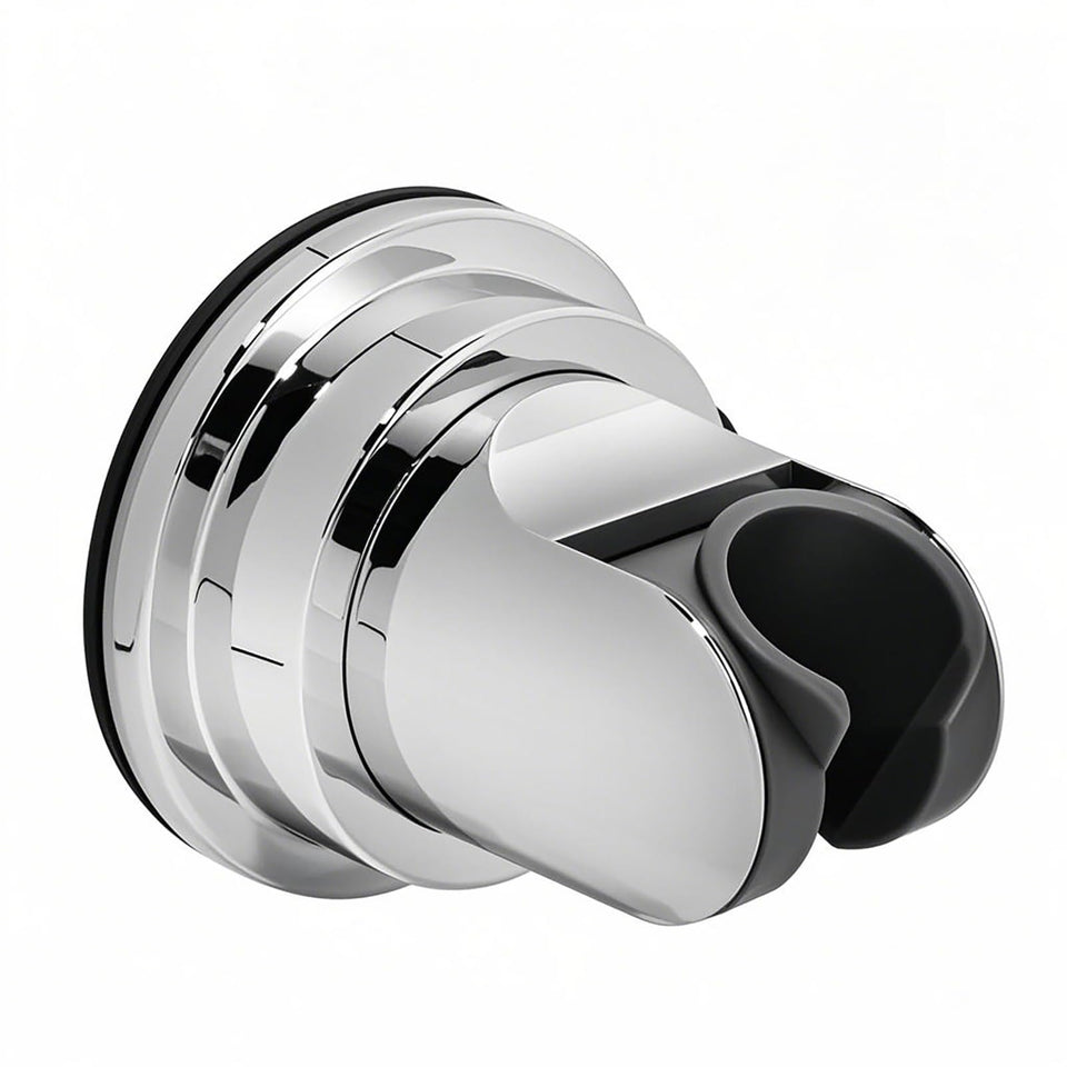 RIVOODS shower head holder with suction cup on tile for secure mounting.